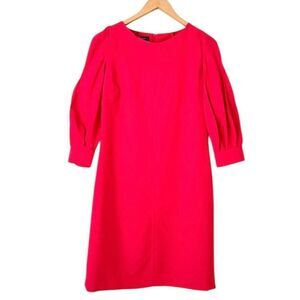 Laura Bernal Red Puff Sleeve Sheath Dress Wedding Guest Party Womens 42 US 10